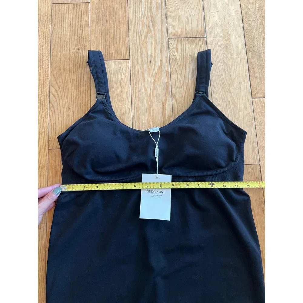 NEW Seraphine All In One Nursing Jumpsuit Black Stretch Womens Size L